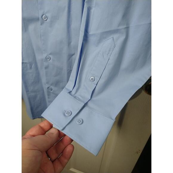 Structure Men's XXL Shirt Blue Modern Fit Long Sleeve Collared Button - Picture 6 of 10
